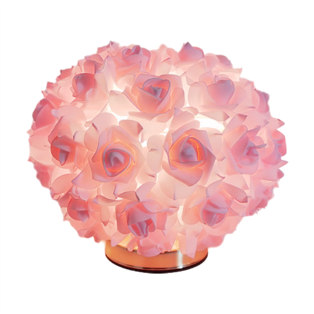 Nordic Rose Flower Bouquet Table Lamp Romantic Bedside Night Light for Bedroom Wedding Decor Desk UK Plug