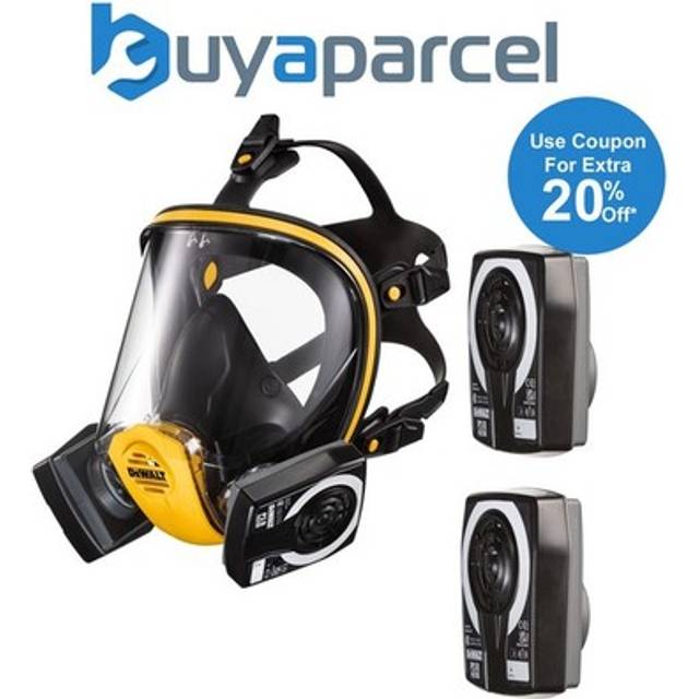Dewalt P3 Filter Full Face Dust Mask Respirator Large + Extra P3 Filters