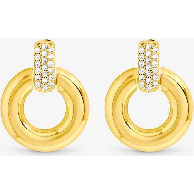 Jon Richard Gold Plated And Pave Door Knocker Earrings - One Size