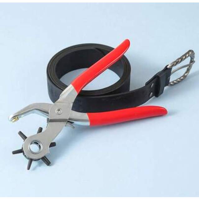 SHEIN 1Pc Multifunction Belt Punch Tool, Leather Hole Punch, Leather Punch Pliers, Multi-Size Holes, Adjustable 6 Hole Sizes, For Belts, Watch Bands, Straps