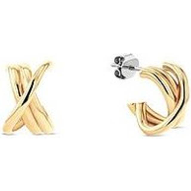 Tommy Hilfiger 2780993 Stainless Steel Gold Tone Knot Huggies - J7355