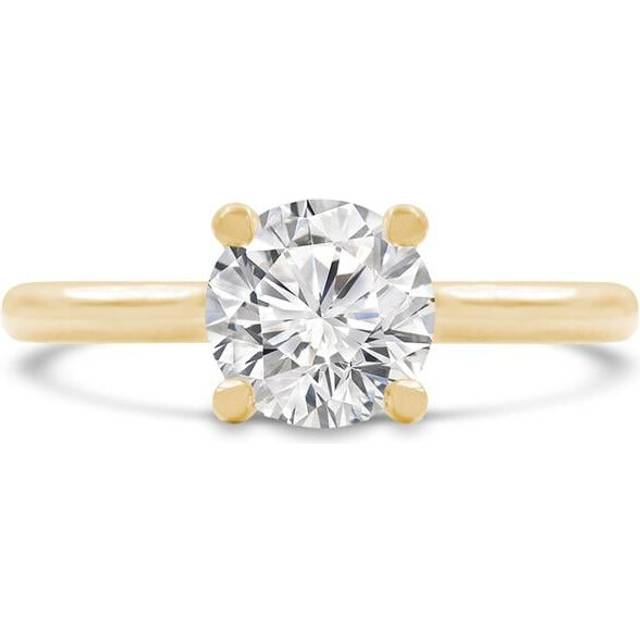Majesty Diamonds MD240041-4 2.05 CT Round Diamond 4-Prong Solitaire Engagement Ring in 18K Yellow Gold - Size 4