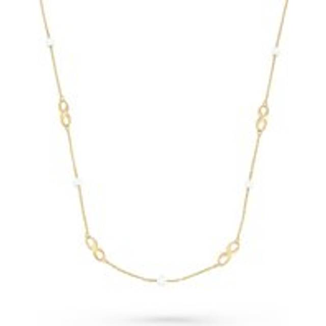 9ct Yellow Gold Freshwater Cultured Pearl Infinity Necklace - Gold/Yellow Gold/Whi