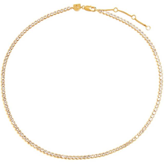 Astrid & Miyu - Gleam Tennis Chain necklace - women - 18kt Gold Plated Brass/Crystal - One Size