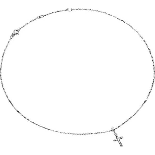 David Yurman - cable cross pendant necklace - women - Sterling Silver - One Size