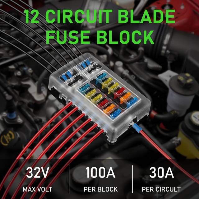 TEMU Fuse Box With Led Indicator Light – , & Marine Grade, 5a/10a/15a/20a Fuses, Abs Body, Nickel-plated Copper Terminals