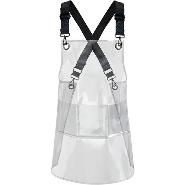 Kitchen Hair Salon Barber Apron for Women/Men with Pockets Work Cleaning Pinafore Restaurant Shop Waiter Uniform B