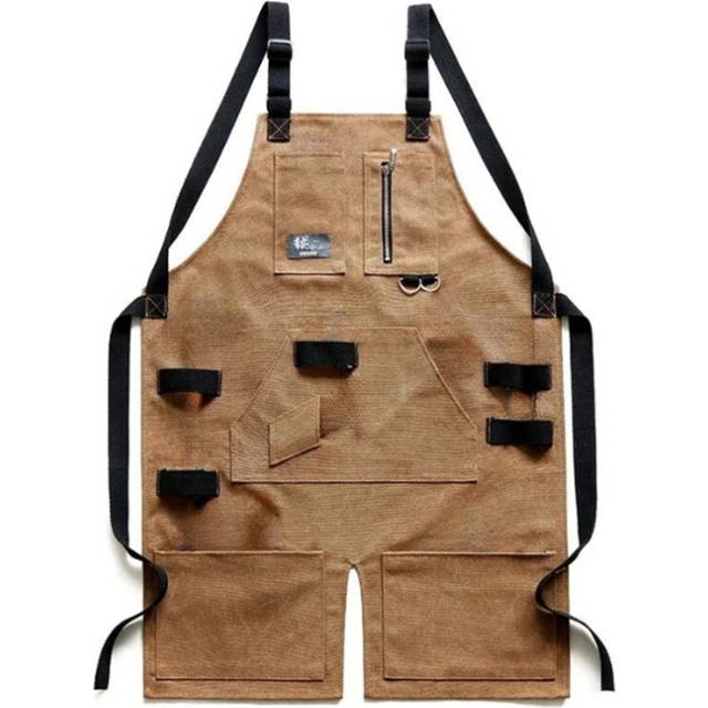 Gardening Apron Brown Denim Canvas Outdoor Work Clothes For Men Women Tool Carriers Aprons & Belts
