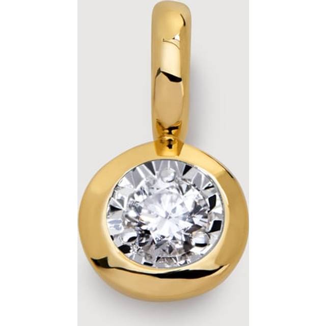 Monica Vinader Round Diamond Pendant, Gold