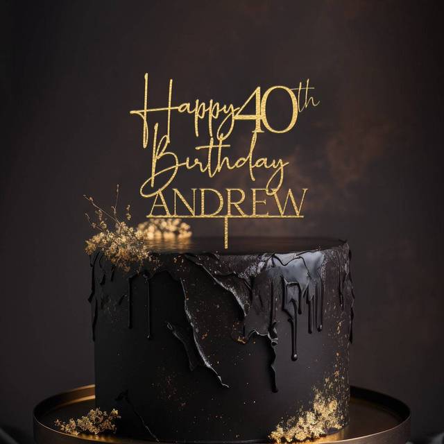 TEMU Custom Personalized Happy Birthday Cake Topper With Name, 25th, 30th, 40th Anniversary & Wedding Cake Decorations For Parties And Other Celebrations