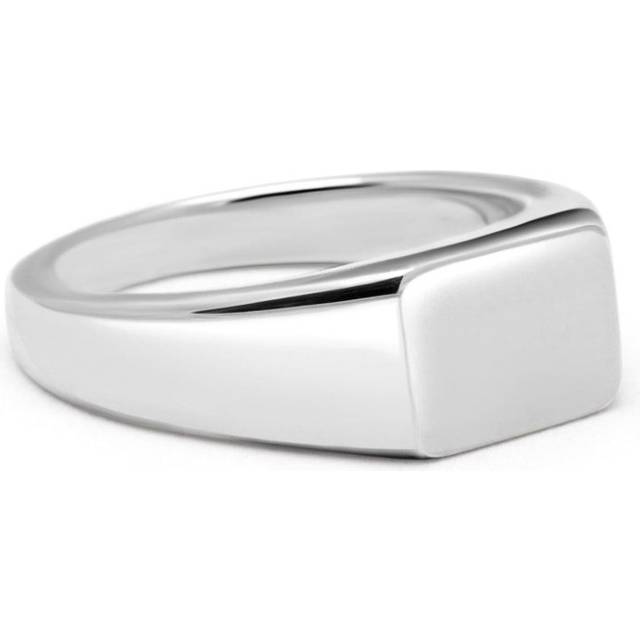 Nialaya Jewelry - signet ring - men - Sterling Silver - 12