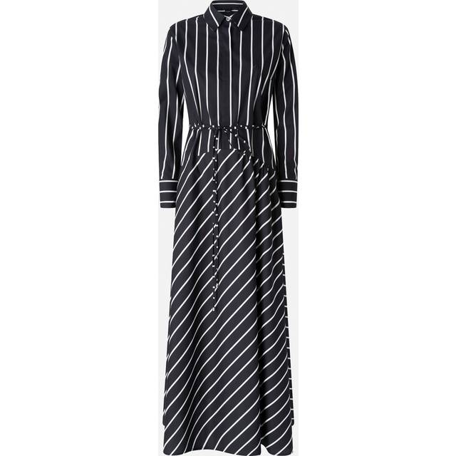 Pinko, Robe longue en popeline à rayures, Noir/blanc, 36