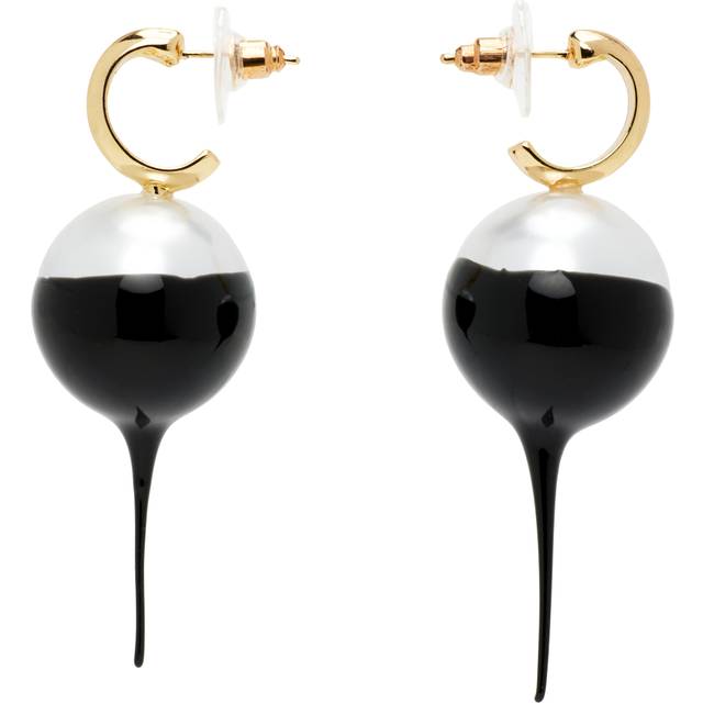 Ottolinger Dipped Pearl Earrings - GLDBLK Gold/Black - UNI
