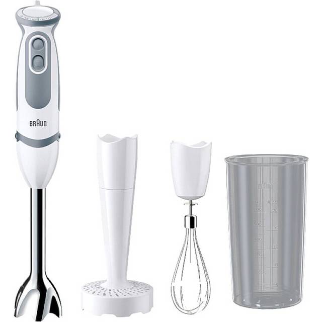 BRAUN MultiQuick 5 VARIO MQ 5207WH Stavmixer med tillbehör, Vit, Grå, Flera delar