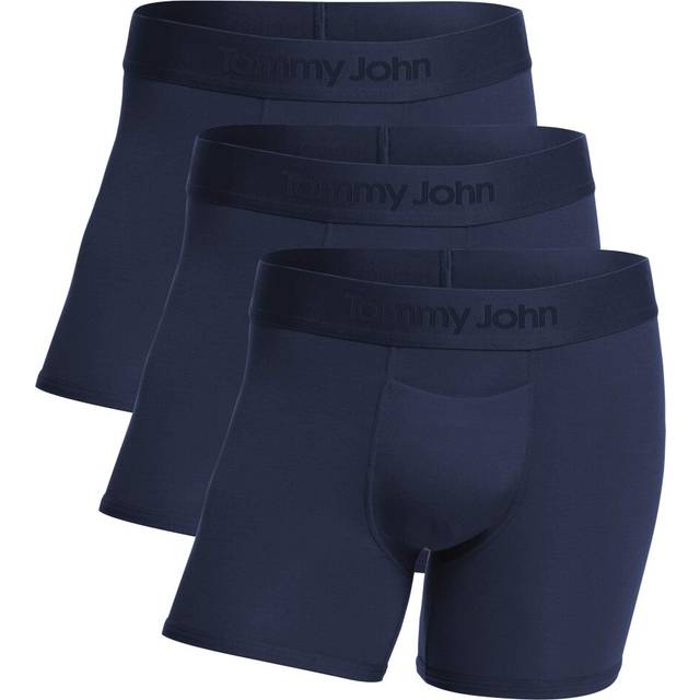 Tommy John Men?s Underwear - Second Skin Trunk with Contour Pouch and Shorter 4 Inseam - Silky Soft  Stretch Fabric  3 Pack Dress Blues  XX-Large