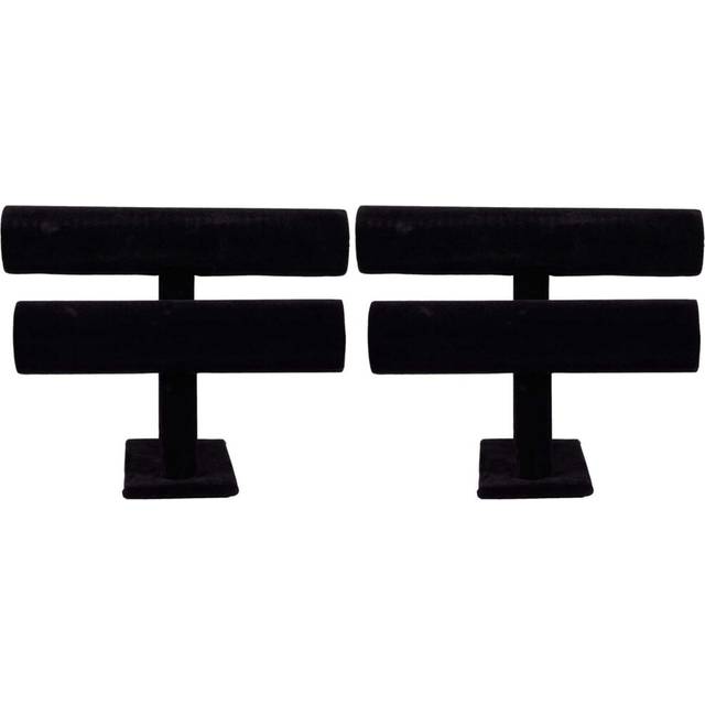 2X 2-Tier Bangle Bracelet Display Holder T-Bar Stand Black