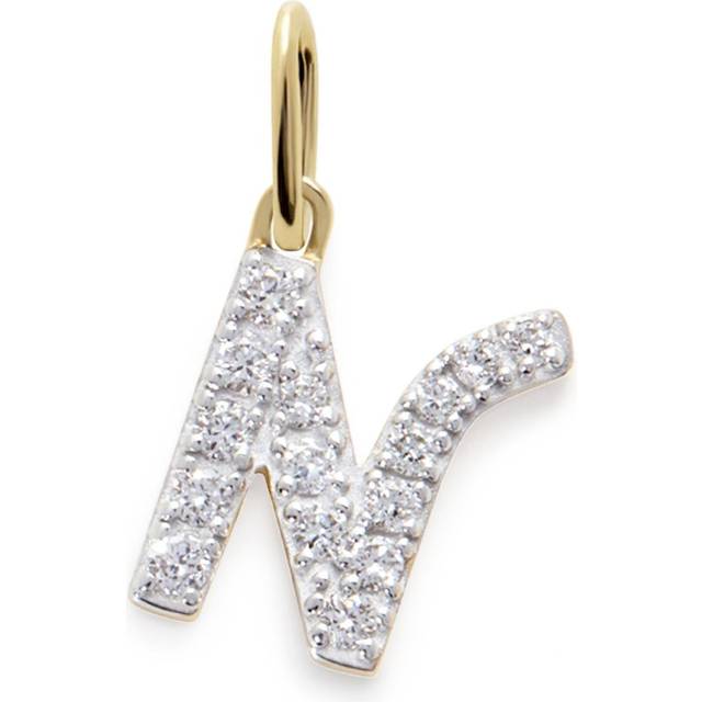 Monica Vinader - 14kt yellow gold N charm diamond necklace - women - 14kt Yellow Gold/Lab Grown Diamond - One Size