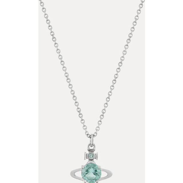 Vivienne Westwood Reina Pendant Necklace Platinum-light-turquoise-cz Platinum-light-turquoise-cz Women - PLATINUM-LIGHT-TURQUOISE-CZ - ---