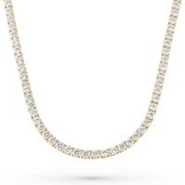 Yellow Gold Plated 40cm Cubic Zirconia Tennis Necklace - Silver/Gold Plated
