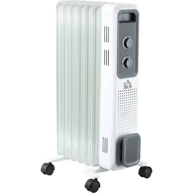 HOMCOM 7 Fin Oil Filled Portable Heater Radiator - White