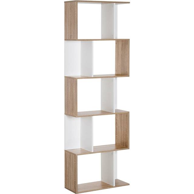 Bookcase - 5-tier - S Shape - Particle Board-White - Home Living | TJ Hughes White