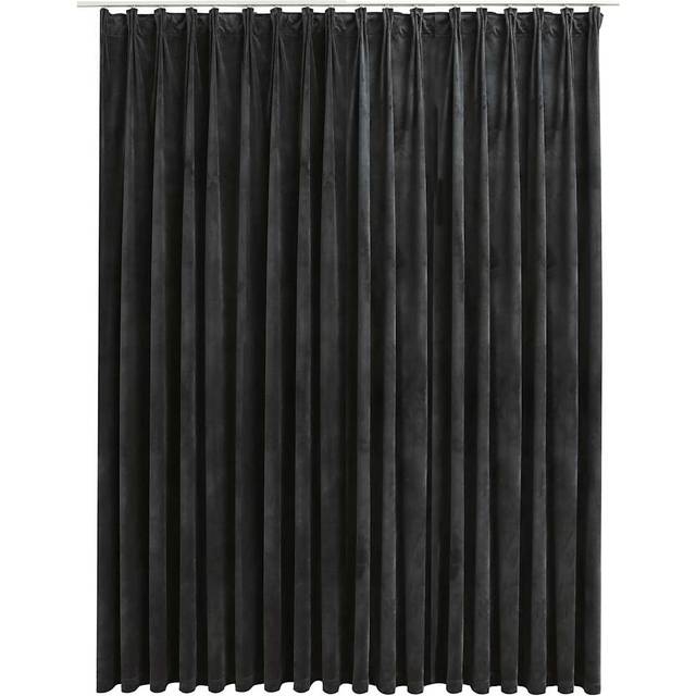 vidaXL Blackout Curtain with Hooks Velvet Anthracite 290x245 cm