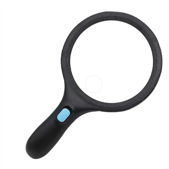 138Mm Large Handheld Magnifier 12 Led Lights with Anti Slip Handle