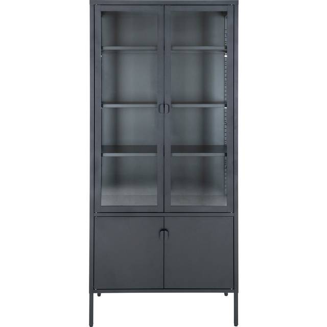 House Nordic Brisbane Black Glass Cabinet 80x180cm