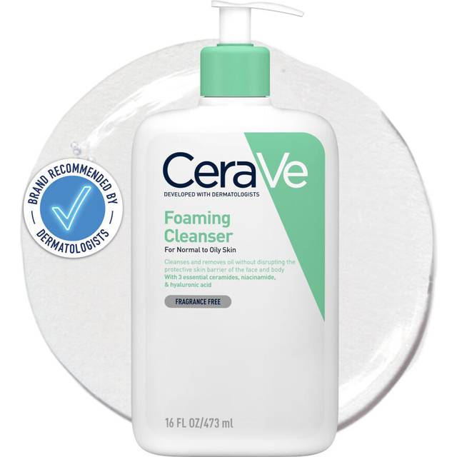 CeraVe Foaming Cleanser with Niacinamide and 3 Essential Ceramides for Normal to Oily Skin 473ml