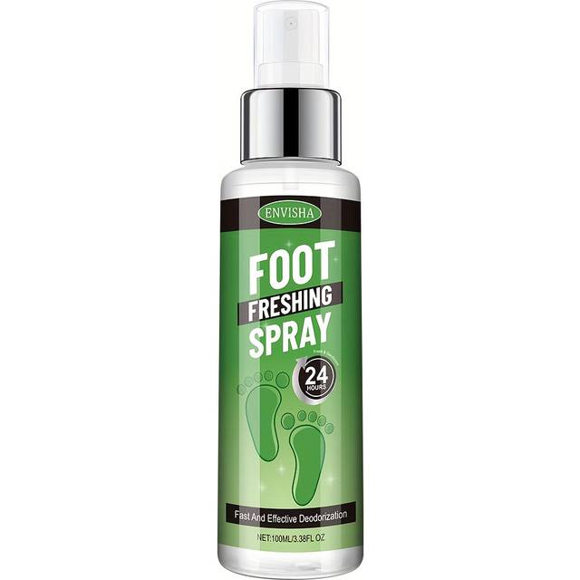 TEMU Envisha Foot Deodorant Spray - 24-hour Odor Protection, Oil & Peppermint Formula, Moisturizing With Glycerin For Dry Light Beige, Fragrance-free, Non-greasy, All Light Beige Types