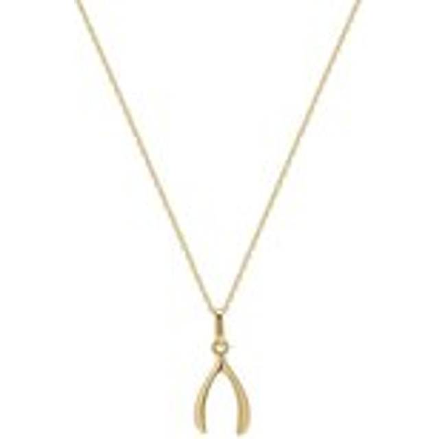 9ct Solid Gold Large Wishbone Necklace