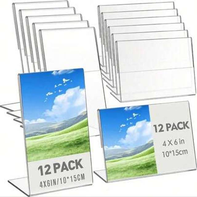 SHEIN 6Pcs Acrylic Photo And Medal Display Frame - Stylish And Fashionable Vertical Desktop Decoration For Home And Office