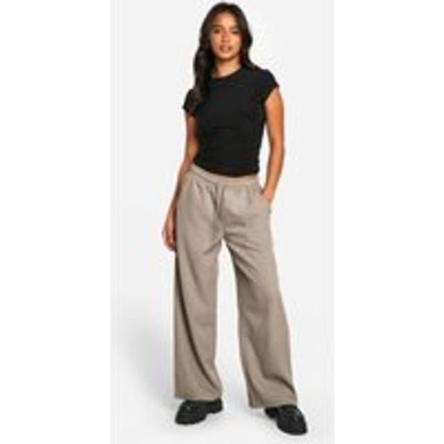 Womens Petite Tailored Drawstring Waistband Wide Leg Trouser - Grey - 6