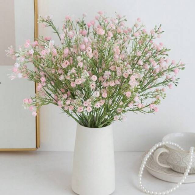 SHEIN 1/3/5pcs Artificial Gypsophila Flower Bouquet For Outdoor Garden Birthday Party Wedding Venue Decor, Bride Bouquet, Living Room Bedroom Window Vase Or