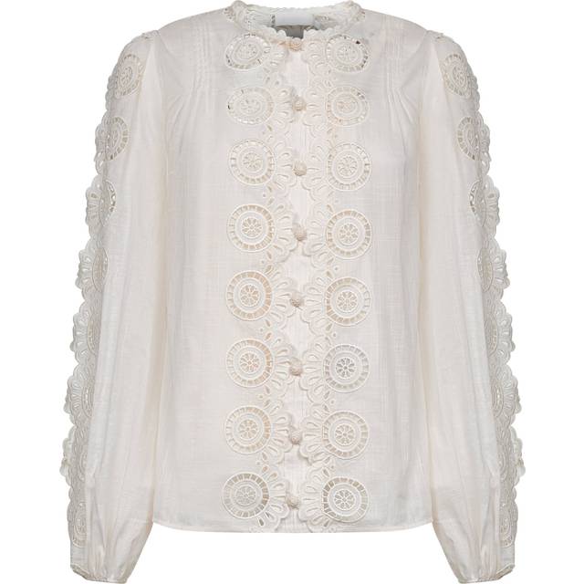 Lucky Embroidered Blouse in Ivory - 3