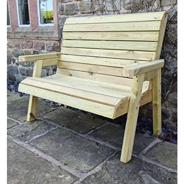 Churnet Valley Garden Furniture Garden Bench, Wooden Garden Bench, Garden Seating, 2 Seater Bench, 2 Seater Wooden Garden Bench