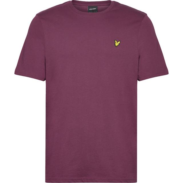 Men's Lyle & Scott Branded Chest Logo Dark Purple T-Shirt - Size: 40