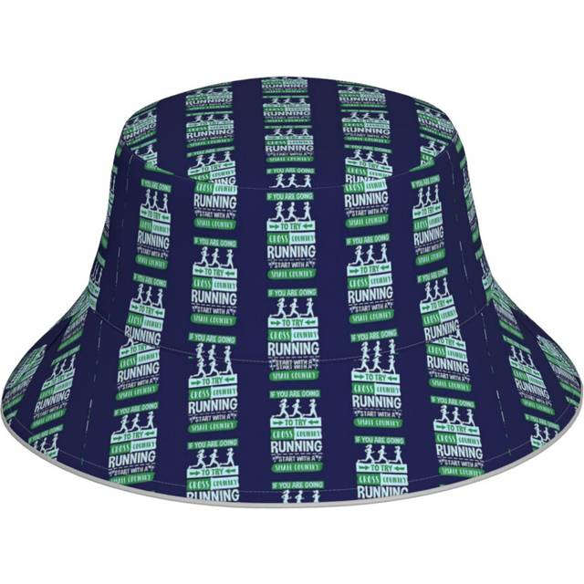 (Cross Country Running Joke Start With A Small Country _12656) Bucket Hat Reversible Reflective for Men Women - UV50+ Sun Protection Double-Sided Fish