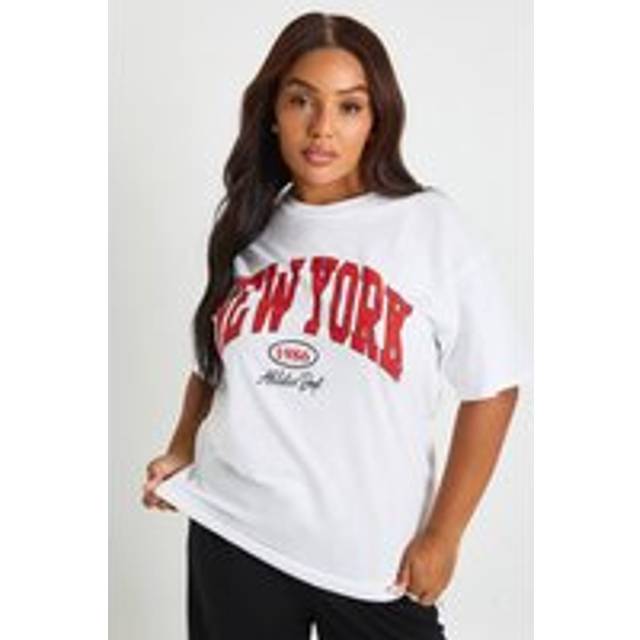 Womens Plus New York Oversized T-shirt - White - 24