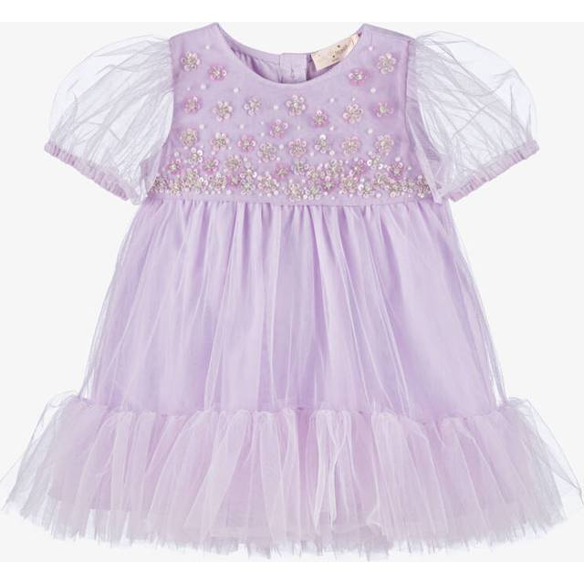 Tutu Du Monde Baby Girls Lilac Purple Tulle Dress With Sequinned Flowers - 6-12 month