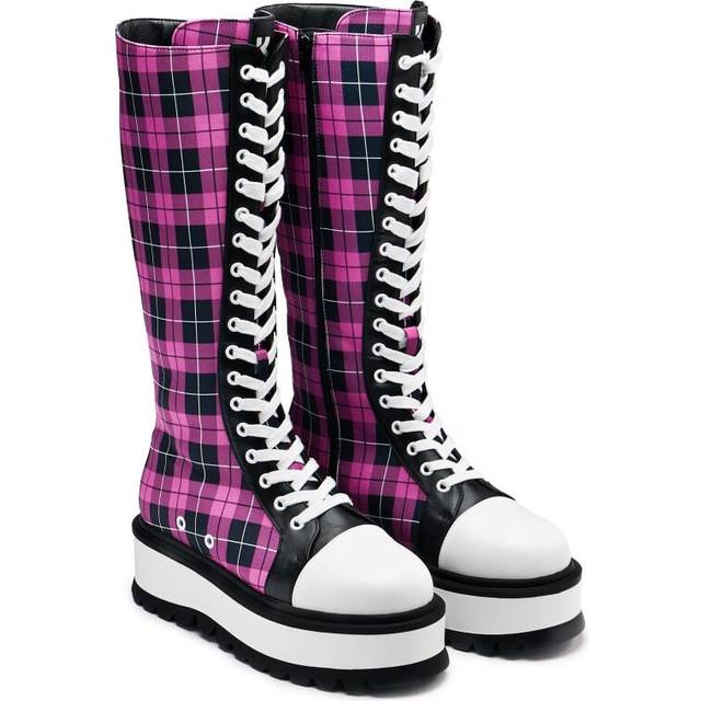 KOI - Gothic Laced Boots - Salvius Safety Pin Military Lace Up Boots - EU36 to EU41 - for Women - black-pink - EU37