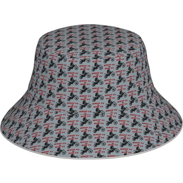 (Grip It And Rip It Dirt Bike Racer_10692) Bucket Hat Reversible Reflective for Men Women - UV50+ Sun Protection Double-Sided Fishing Hat with 360 Saf