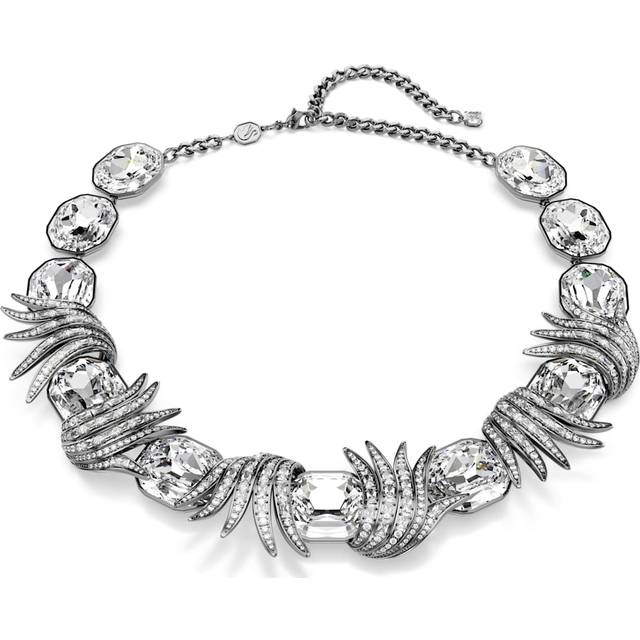 The Vienna Collection necklace, Feather, White, Ruthenium plated - OS