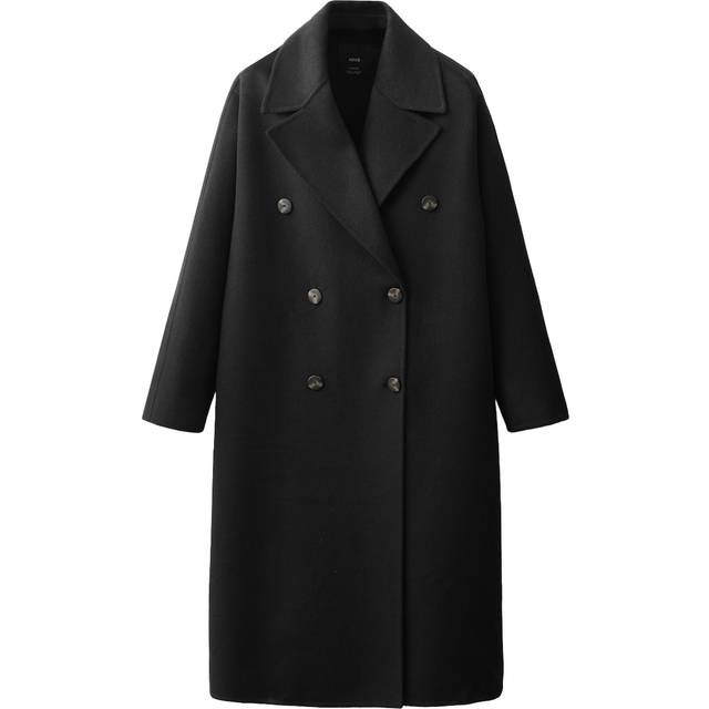 Handmade oversized wool coat black - Woman - L - MANGO - Black