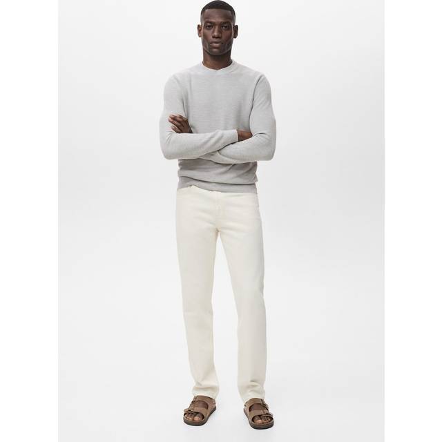Mango Ten Fine Knit Micro Structure Ribbed Round Neck Jumper