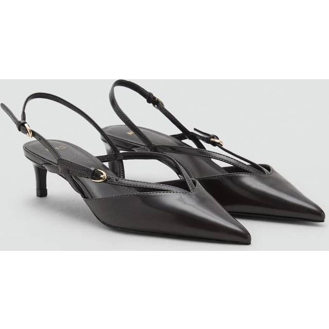 Kitten-heeled strappy shoes dark heather grey - Woman - 4 - MANGO - Dark Heather Grey