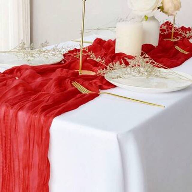 SHEIN 1pc Cheese Cloth Tablecloth, Countryside Bohemian Cheesecloth Wedding Tablecloth, Suitable For Wedding, Baby Shower, Bridal Shower, Party Tablecloth D