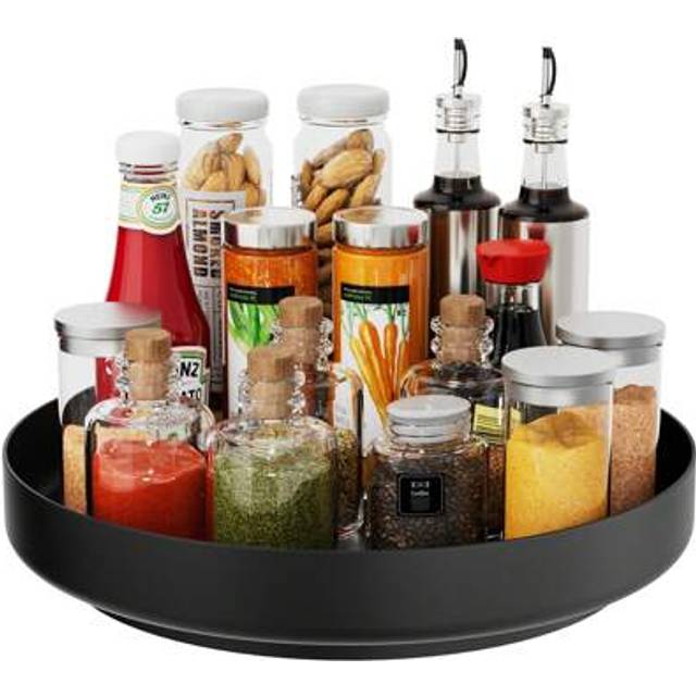 SHEIN Metal Lazy Susan Turntable   33cm (13 Inch) Cupboard Organiser Rotating Spice Rack For Kitchen Refrigerator Pantry Cabinet
