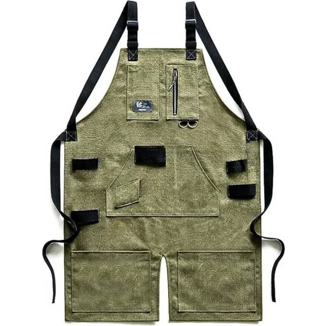 Gardening Apron Green Denim Canvas Outdoor Work Clothes For Men Women Tool Carriers Aprons & Belts