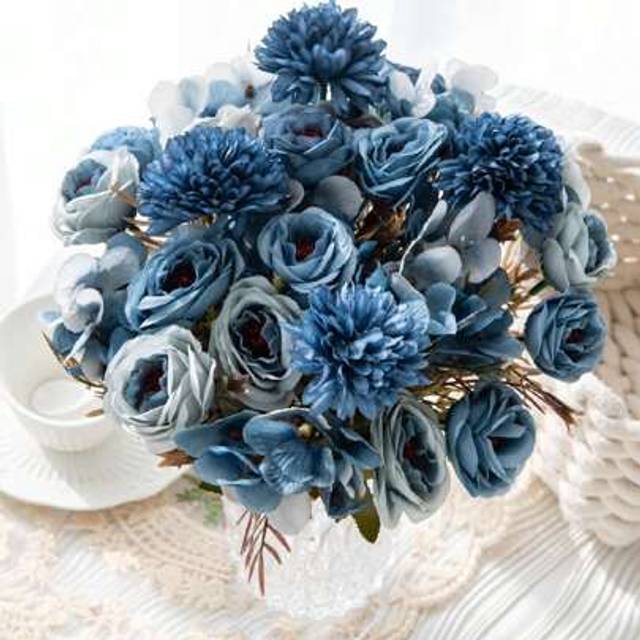 SHEIN 1/3PCS Artificial Rose Flowers Bouquet, Embroidered Balls, Miscellaneous Flowers, Small Daisies, Birthday Party, Party, Decoration, Wedding Flower Bas